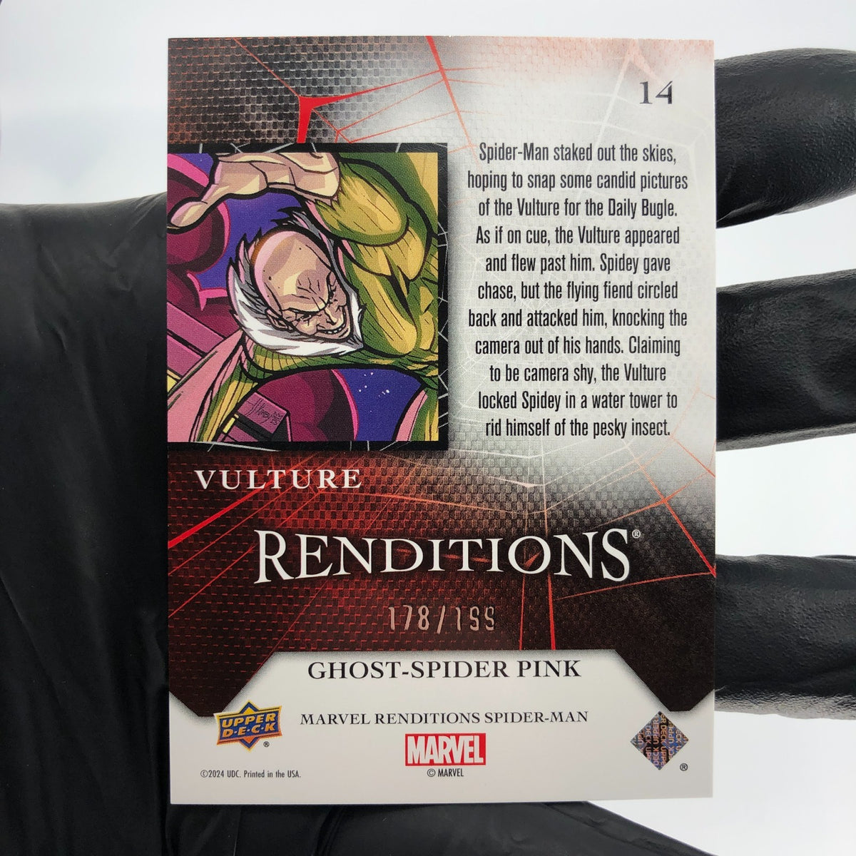Marvel Card Vulture Spider-Man 14 Pink /199 Fleer Upper Deck Renditions [NM]