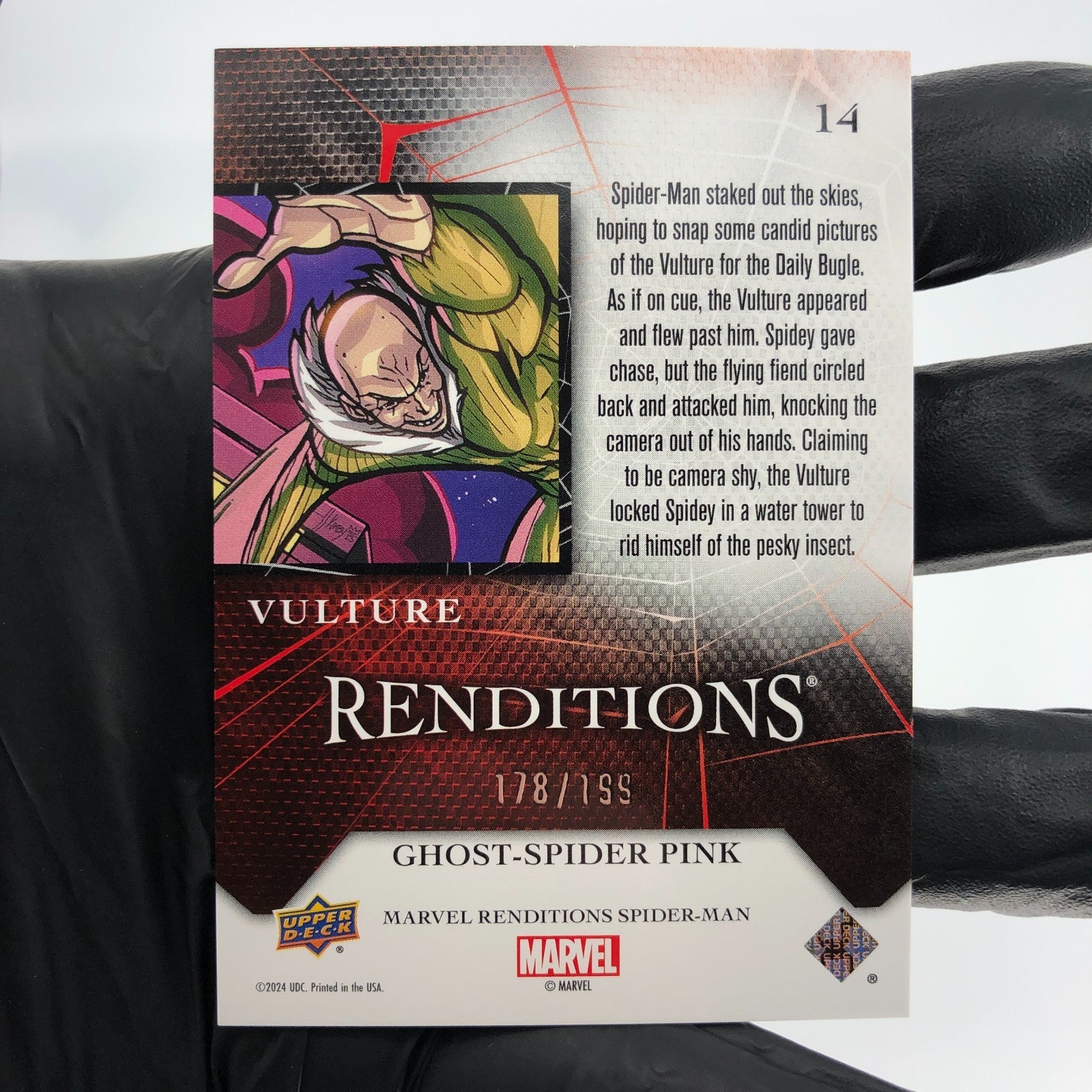 Marvel Card Vulture Spider-Man 14 Pink /199 Fleer Upper Deck Renditions [NM]