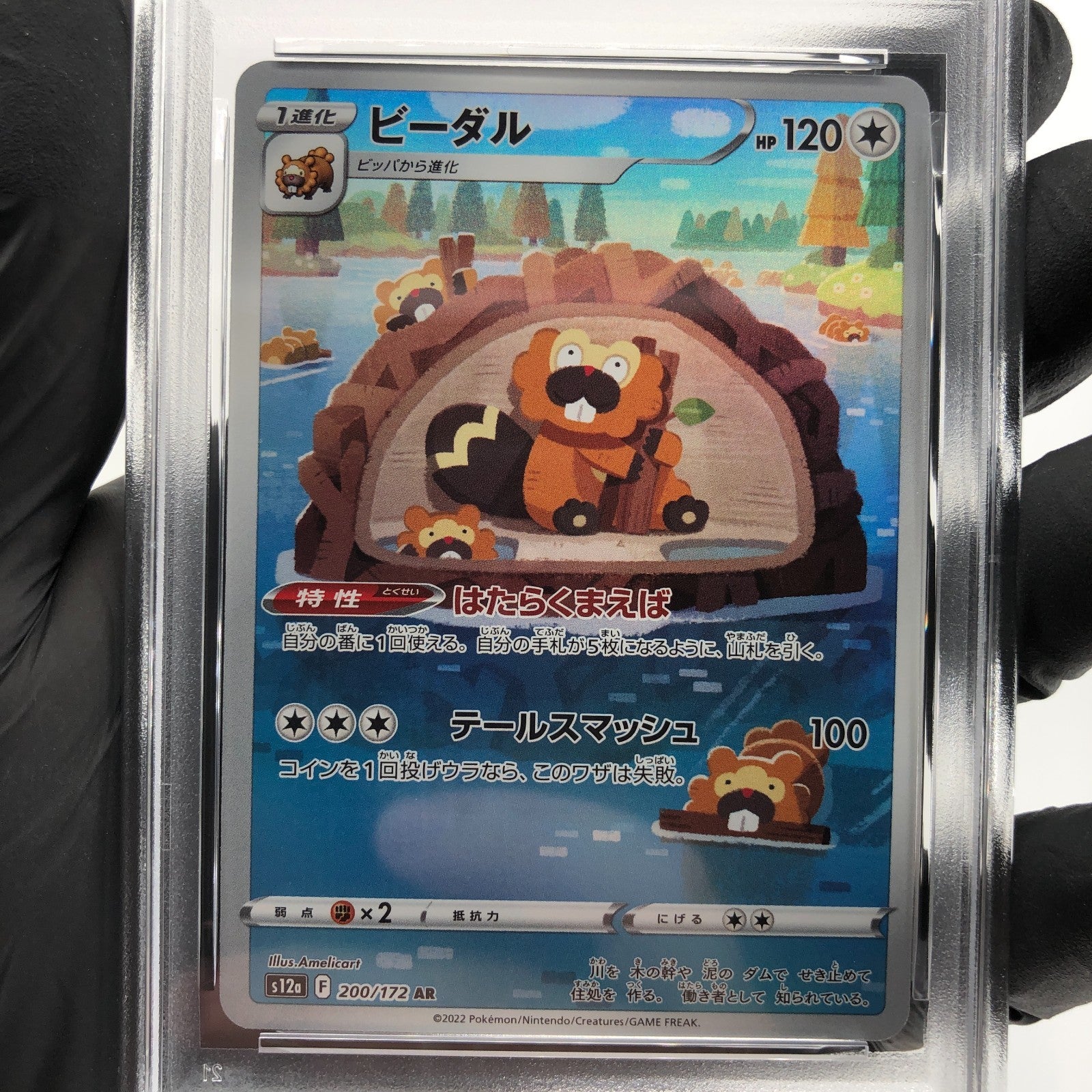 PSA 9 Pokemon Card Bibarel 200/172 AR s12a Japanese Karte [9]