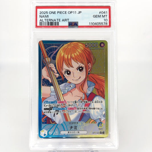One Piece Card PSA 10 Nami OP11-041 L  Alt Art Parallel Japanese [10]