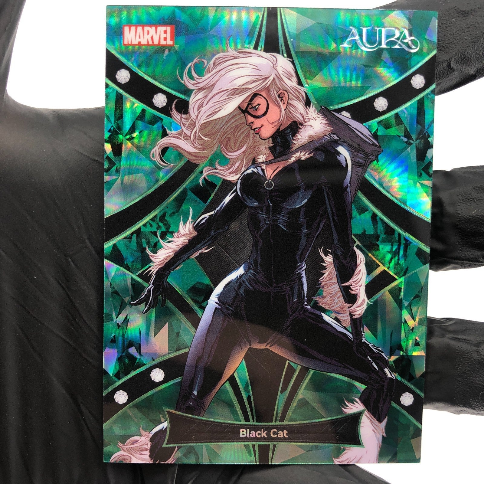 Marvel Card Black Cat AM-HG-26 Aura Green Gems /25 Kakawow 2025 [NM]