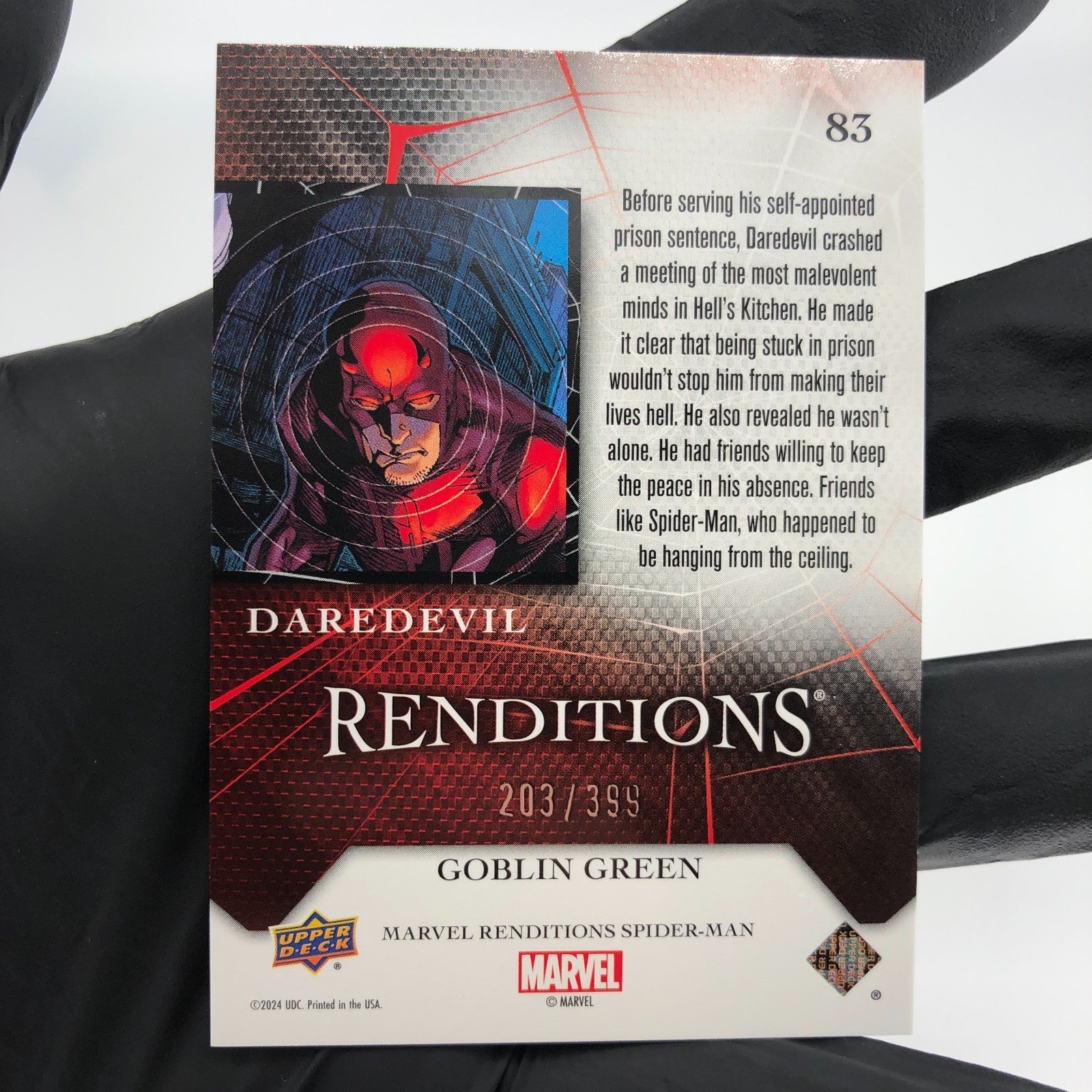 Marvel Card Daredevil 83 Green  /399 Fleer Upper Deck Renditions [NM]