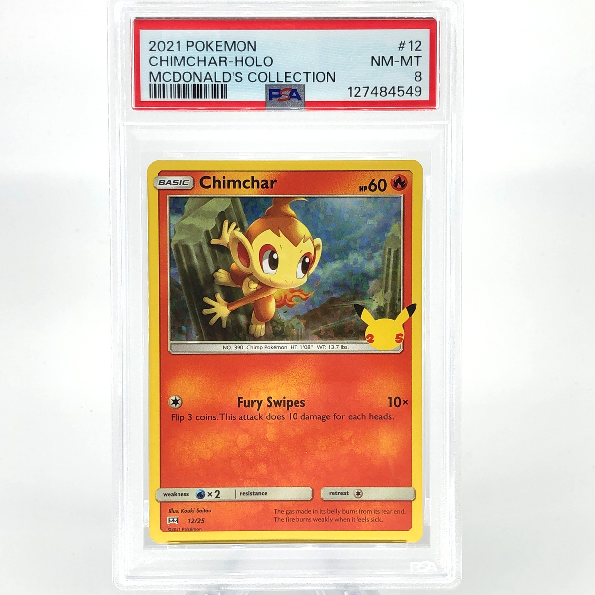 PSA 8 Pokemon Card Chimchar 12/25 Holo McDOnalds Promo English Karte [8]