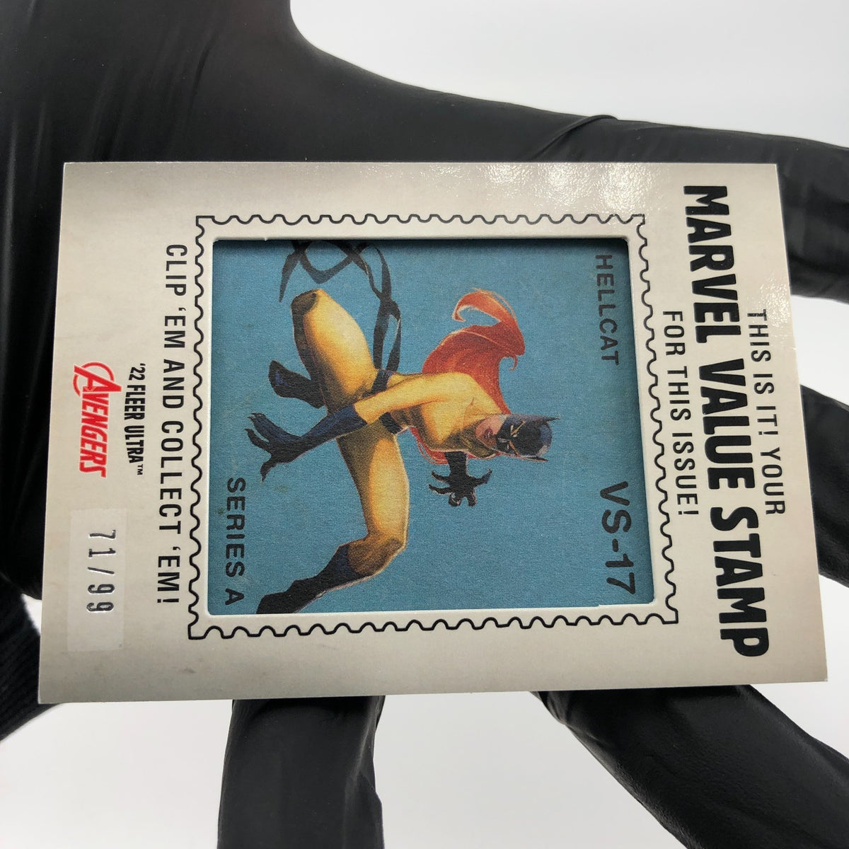 Marvel Card Hell Cat VS-17 Stamp /99 Fleer Upper Deck Ultra Avengers 2022 [NM.]