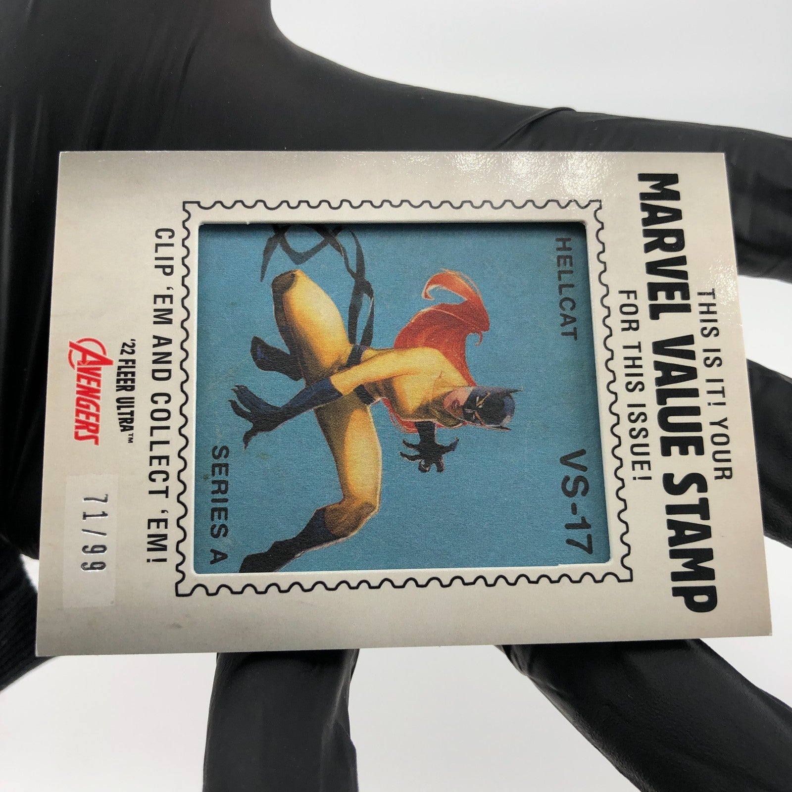Marvel Card Hell Cat VS-17 Stamp /99 Fleer Upper Deck Ultra Avengers 2022 [NM.]
