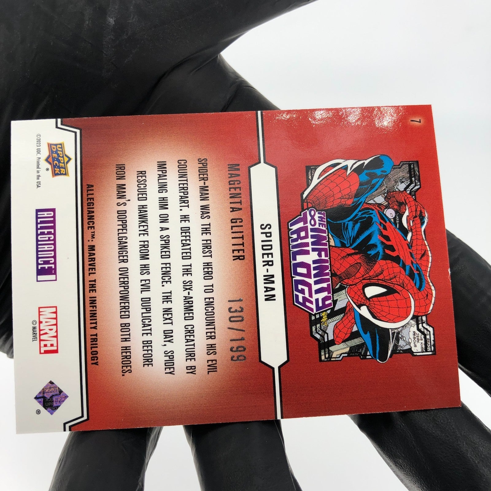 Marvel Card Spider-Man 7 Magenta /199 Infinity Allegiance Upper Deck [NM]