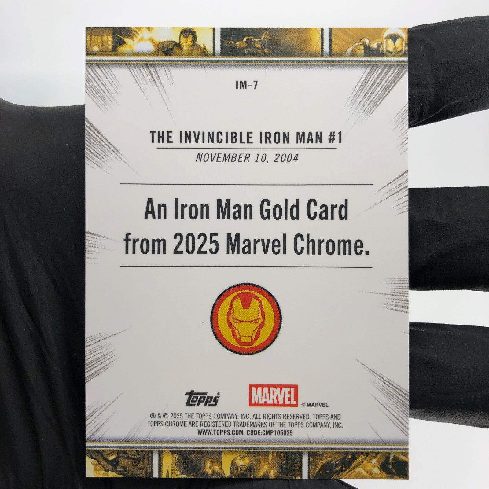 Marvel Card Iron Man IM-7 Gold Topps Chrome 2025 [NM]