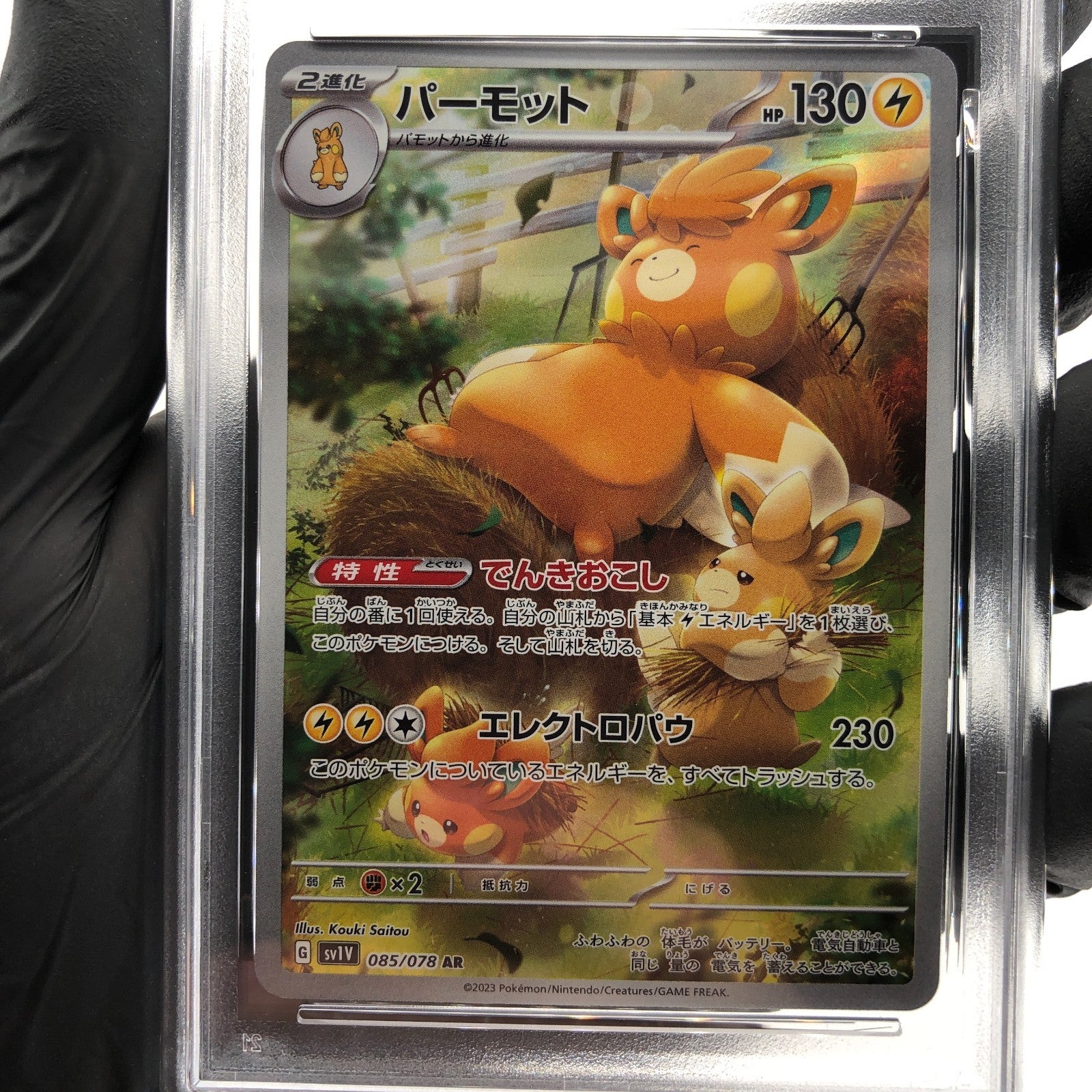 PSA 8 Pokemon Card Pawmot 085/078 AR SV1V Japanese Karte [8]