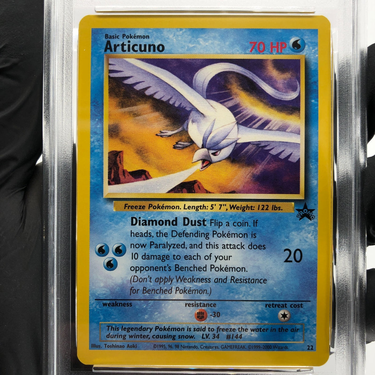 PSA 9 Pokemon Card Articuno 22 Blachstar Promo Aoki Error English 2000 Karte [9]