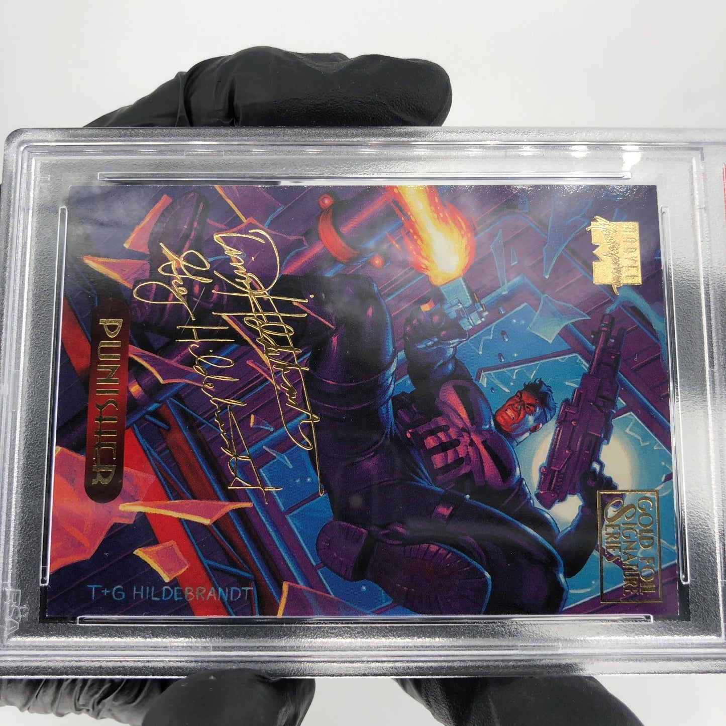 PSA 7 Marvel Card Punisher 94 Gold Signature Upper Deck Masterpieces 1994 [7]