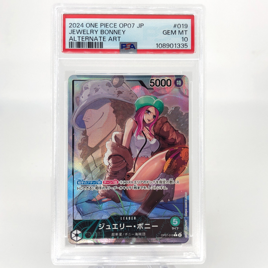 One Piece Card PSA 10 Bonney OP07-019 L  Alt Art Parallel Japanese [10]