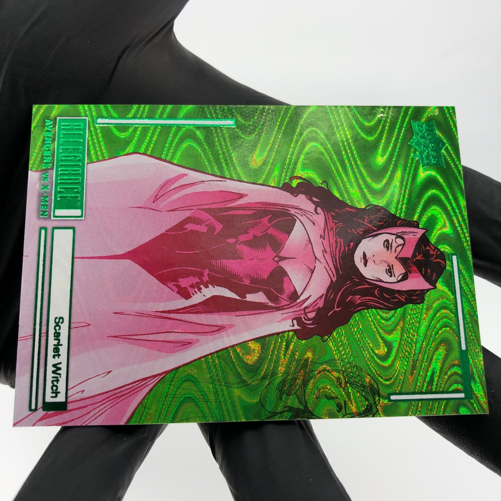 Marvel Card Avengers vs X-Men Scarlet Witch Green Allegiance Upper Deck [NM]