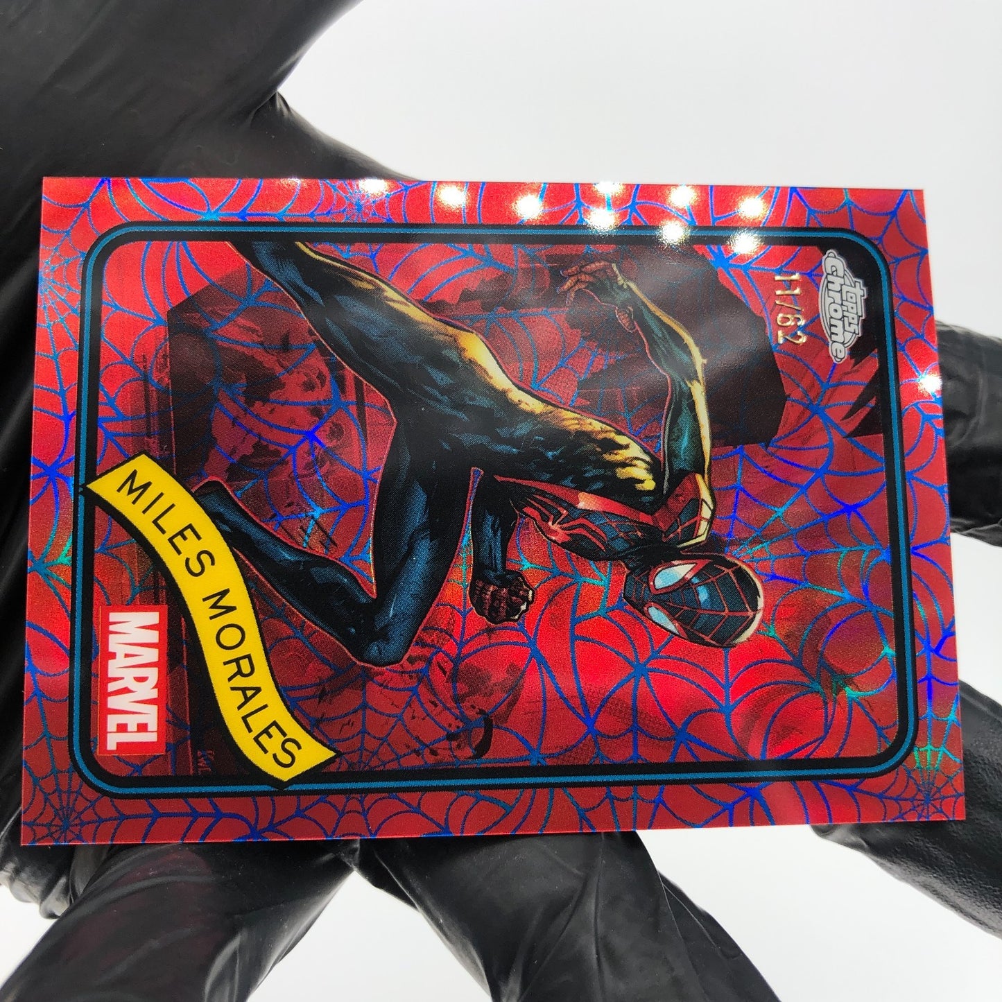Marvel Card Miles Morales 176 Red Web /62 Refractor Topps Chrome 2025 [NM]