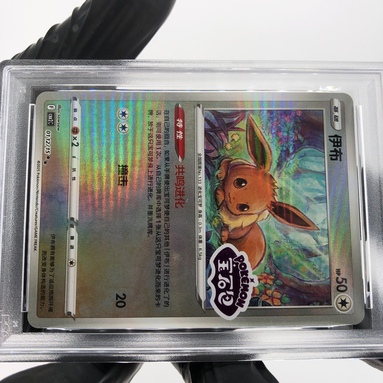 PSA 10 Pokemon Card Eevee 0112/15 F Reverse Holo Stamp CBB2C Chinese Karte [10]
