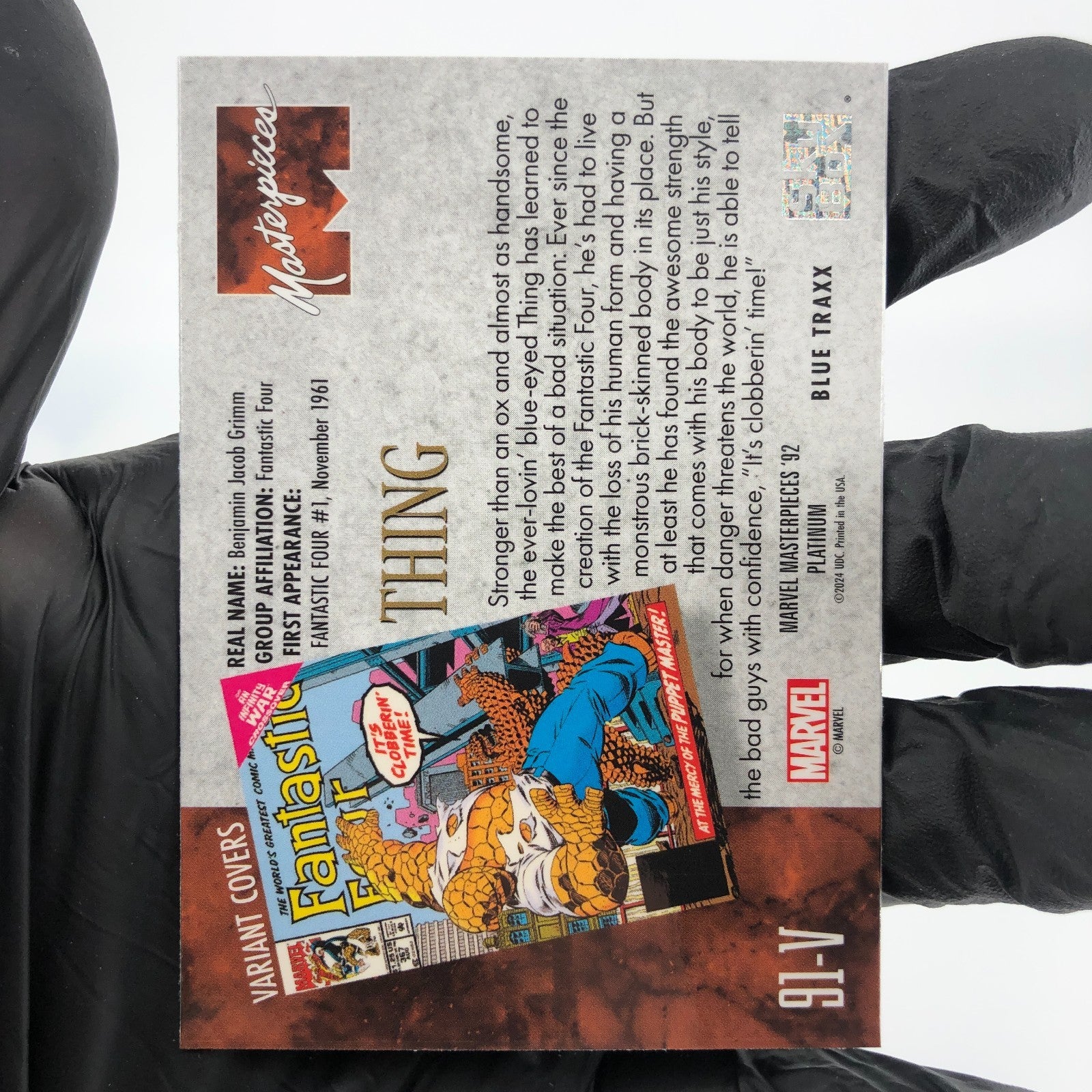 Marvel Card Thing Blue Traxx 91-V Variant  Fleer Upper Deck Masterpieces [NM]