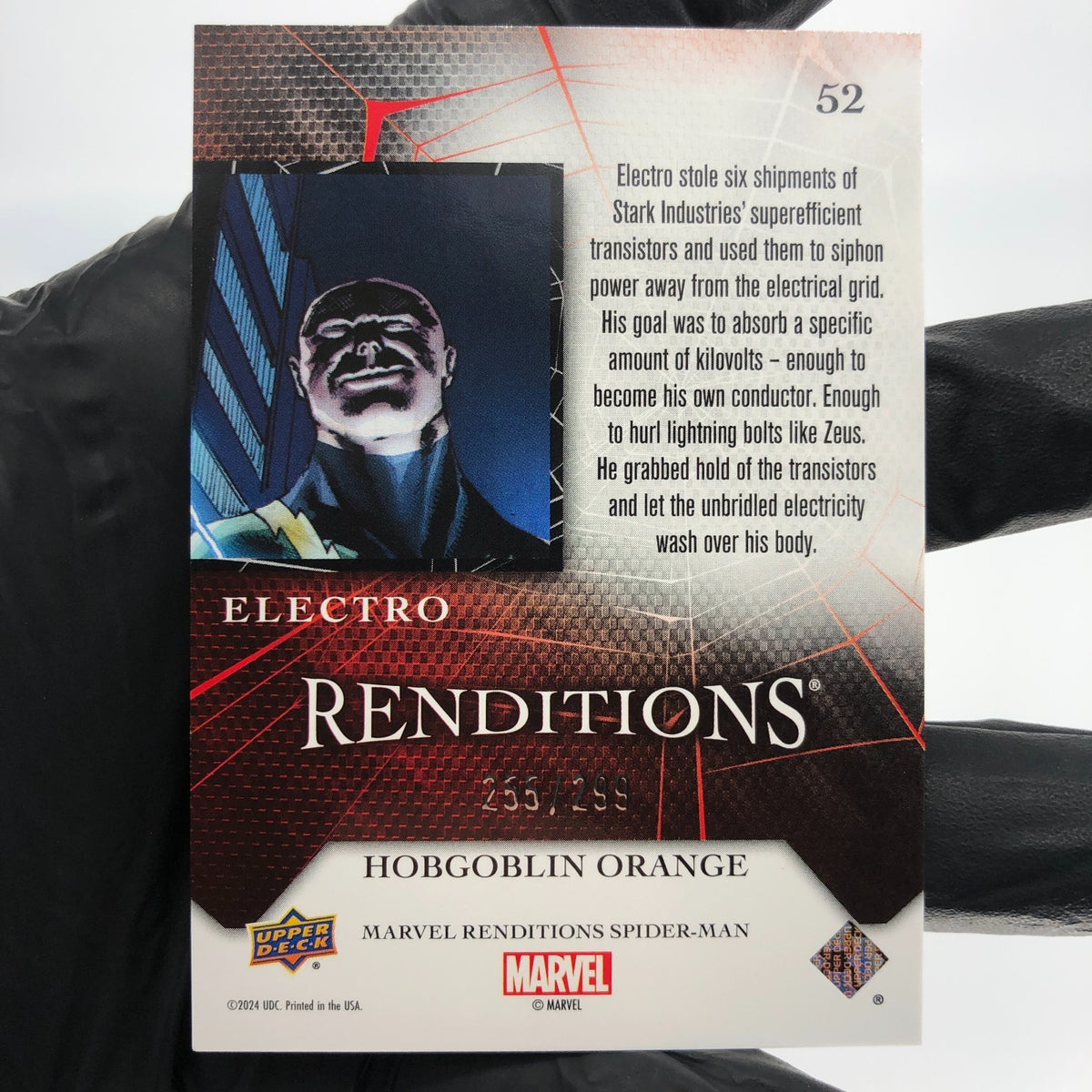 Marvel Card Electro 52 Orange  /299 Fleer Upper Deck Renditions [NM]