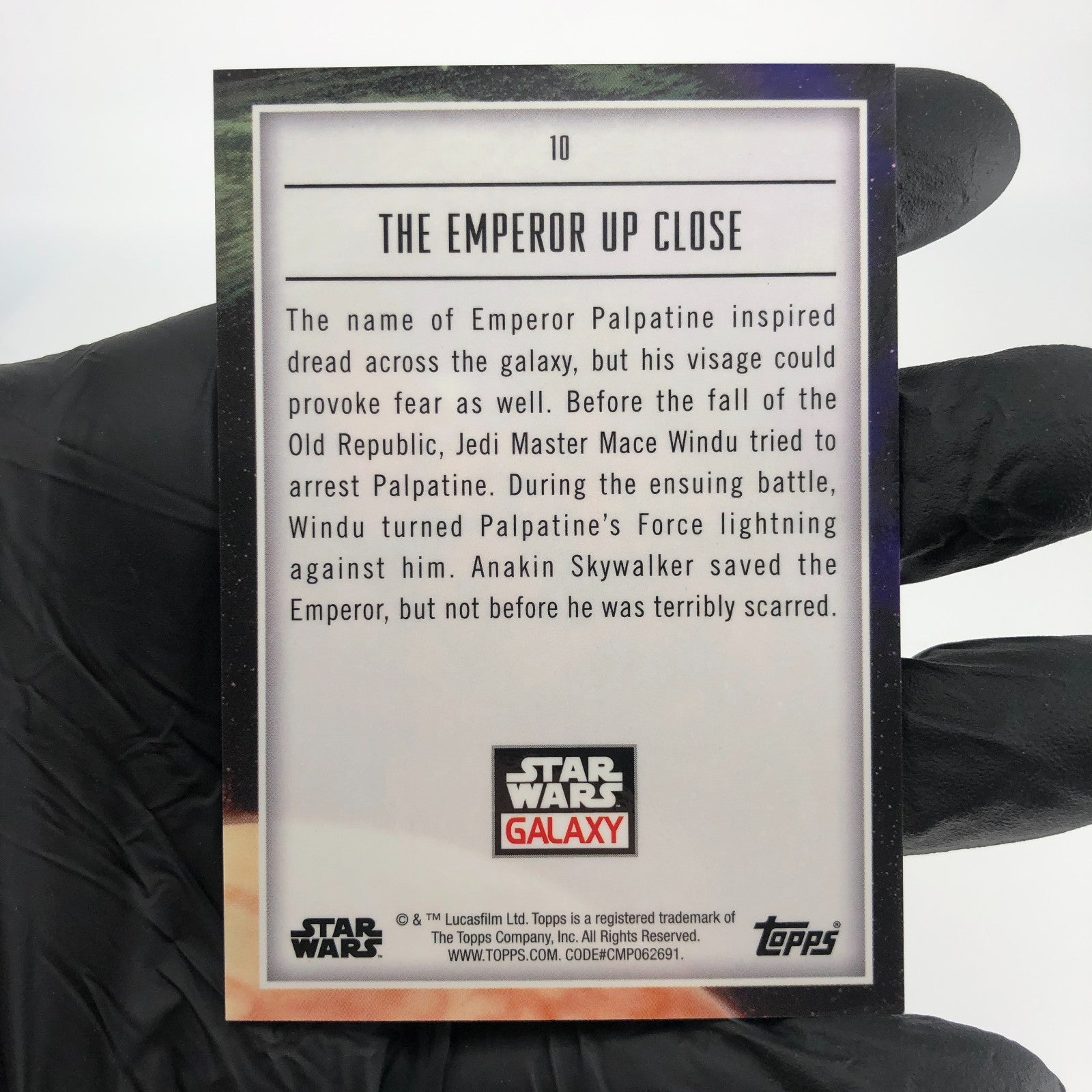 Star Wars Galaxy 2023 The Emperor Up Close 10 Aqua /199 Insert Topps Chrome [NM]