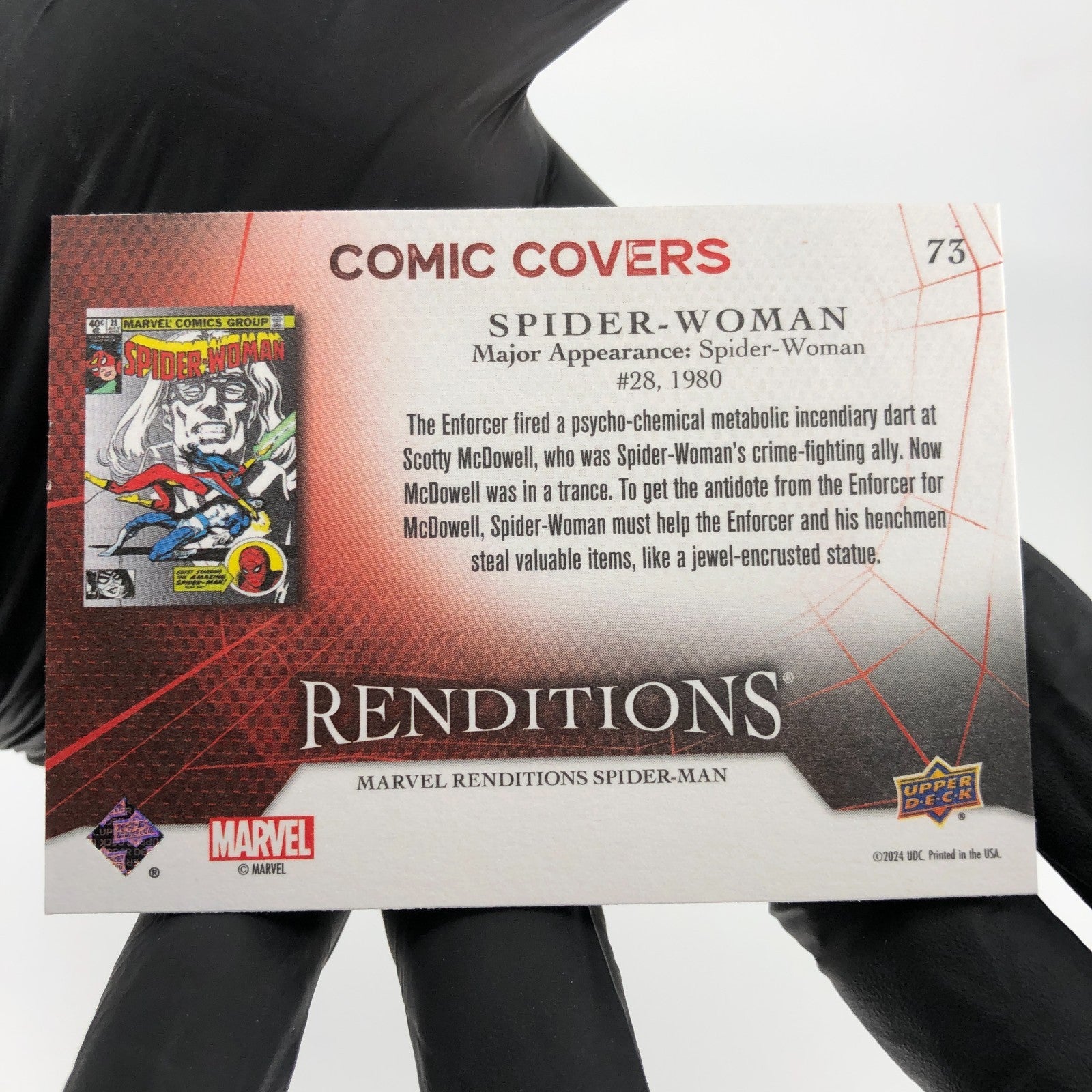 Marvel Card Spider-Woman 73 Comic Covers Fleer Upper Deck Renditions [NM]