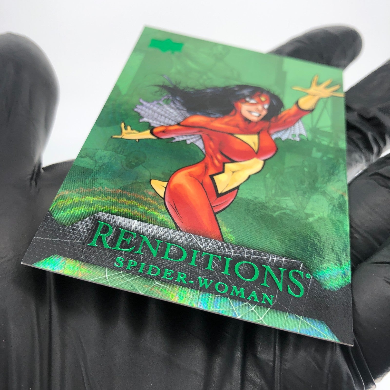 Marvel Card Spider-Woman 73 Green  /399 Fleer Upper Deck Renditions [NM]