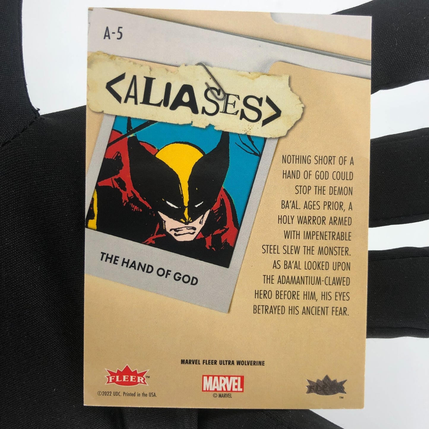 Marvel Card Hand Of God A-5 Aliases Fleer Upper Deck Wolverine Ultra [Rank A]