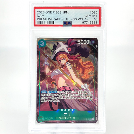 PSA 10 One Piece Card Nami OP02-036 SR Premium Card Collection Japanese [10]