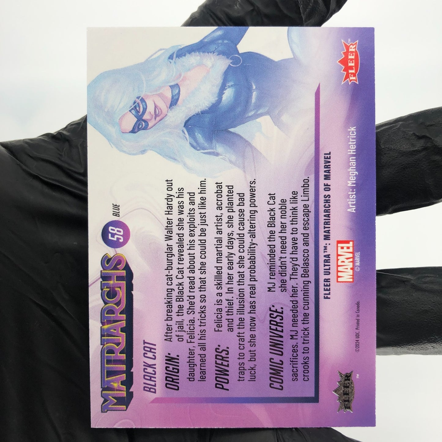 Marvel Card Black Cat 58 Blue Parallel Matriarchs 2024 Fleer Upper Deck [NM]