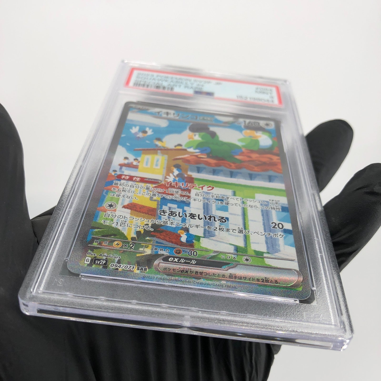 PSA 9 Pokemon Card Squawkabilly Ex 079/071 AR SV2P Japanese Karte [9]