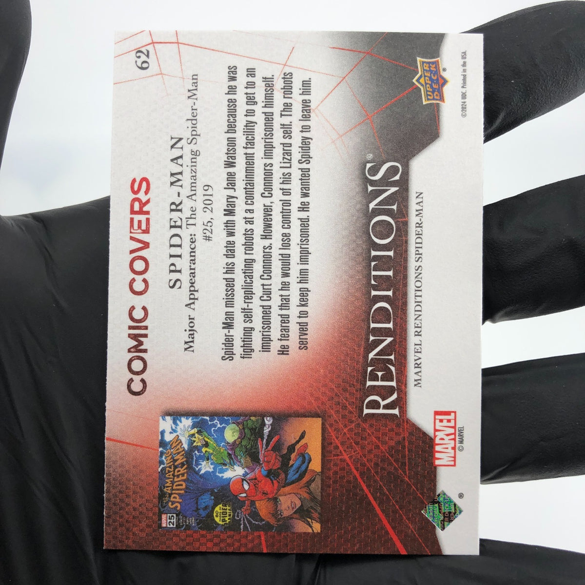 Marvel Card Spider-Man 62 Comic Covers Fleer Upper Deck Renditions [NM]