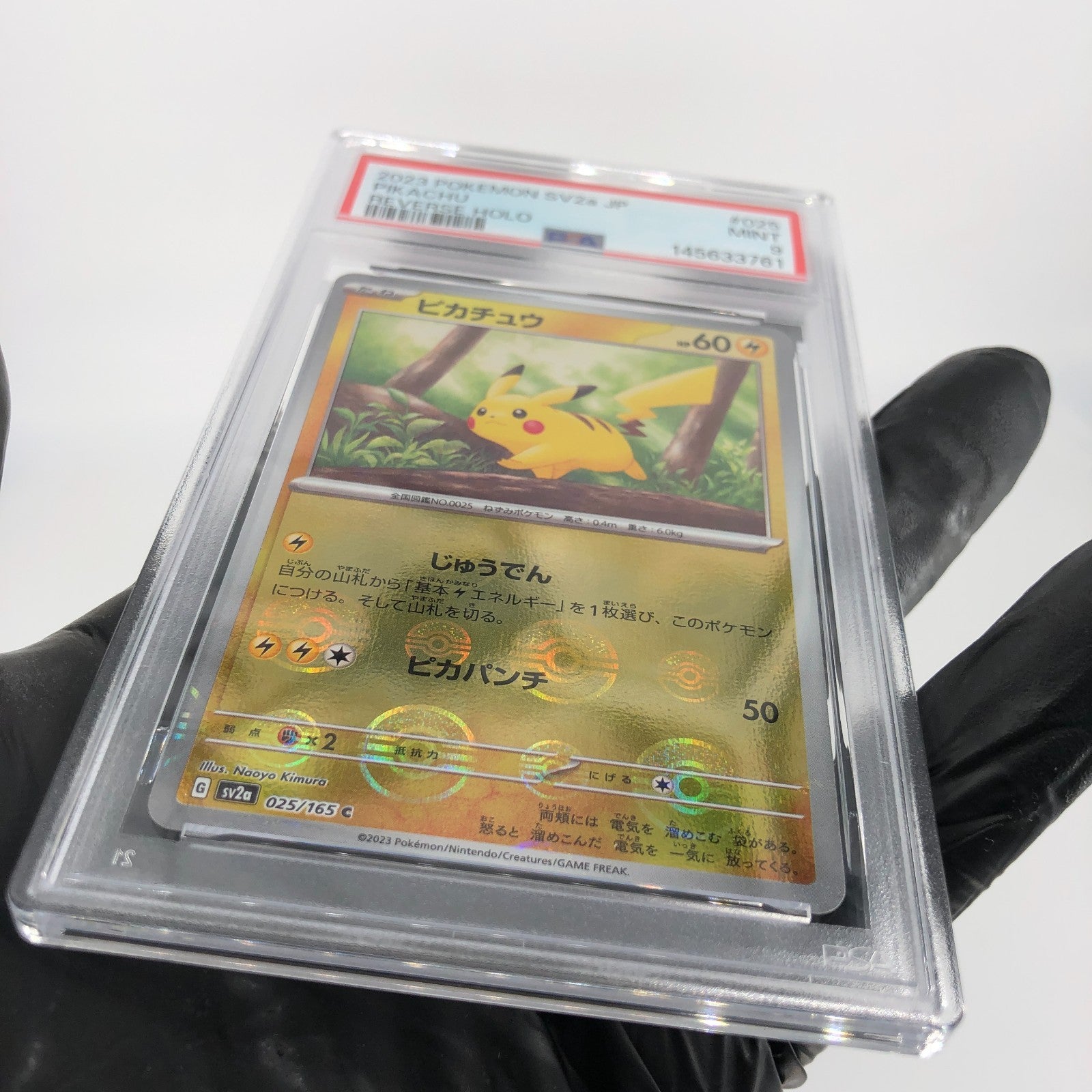 PSA 9 Pokemon Card Pikachu 025/165 C Pokeball SV2a Japanese Karte [9] 3