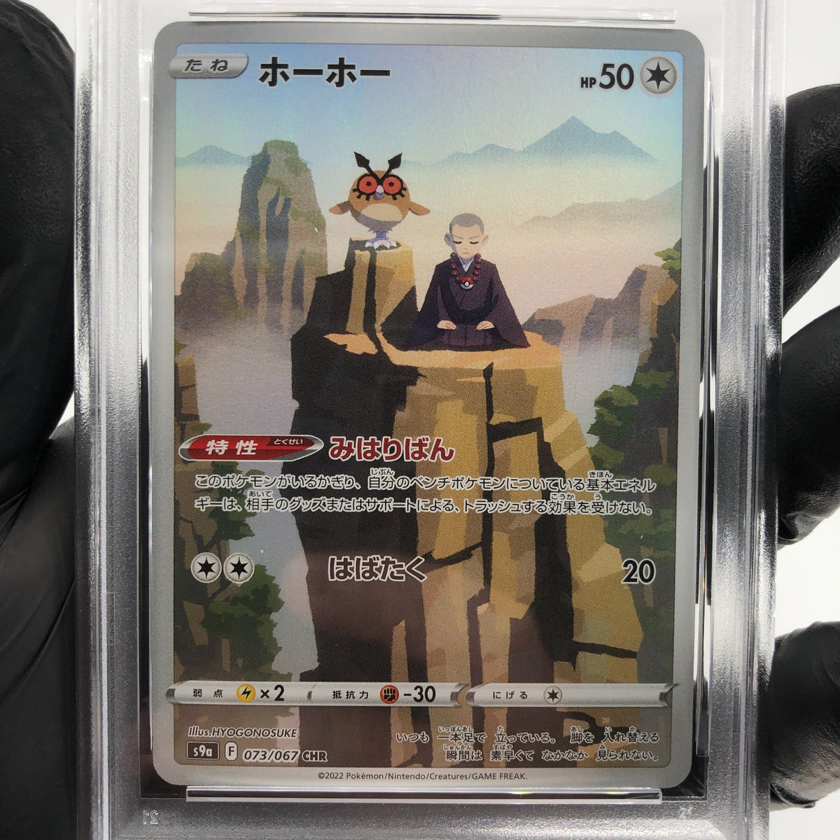PSA 9 Pokemon Card Hoothoot 073/067 CHR S9a Japanese Karte [9]