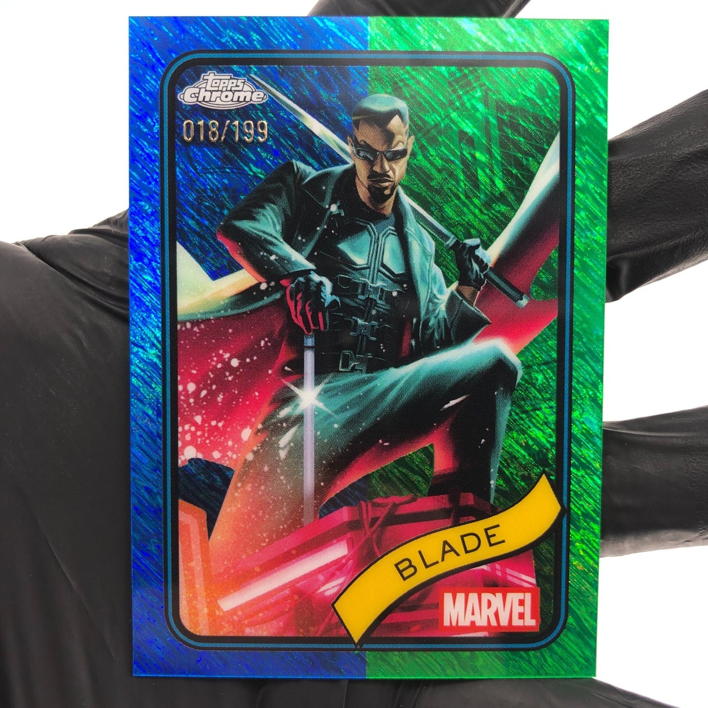 Marvel Card Blade 126 Blue Green Shimmer /199 Topps Chrome 2025 [NM]