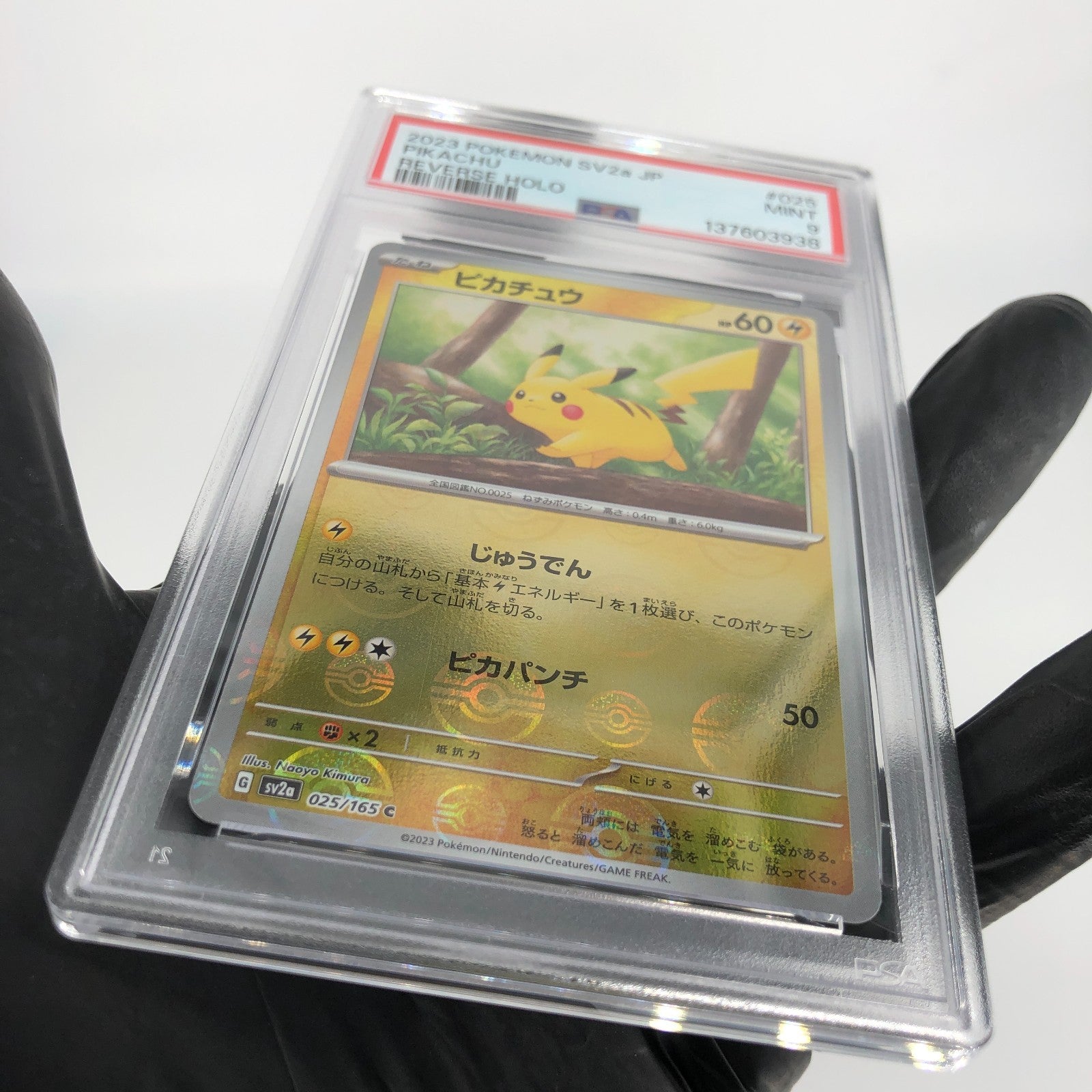 PSA 9 Pokemon Card Pikachu 025/165 C Pokeball SV2a Japanese Karte [9]