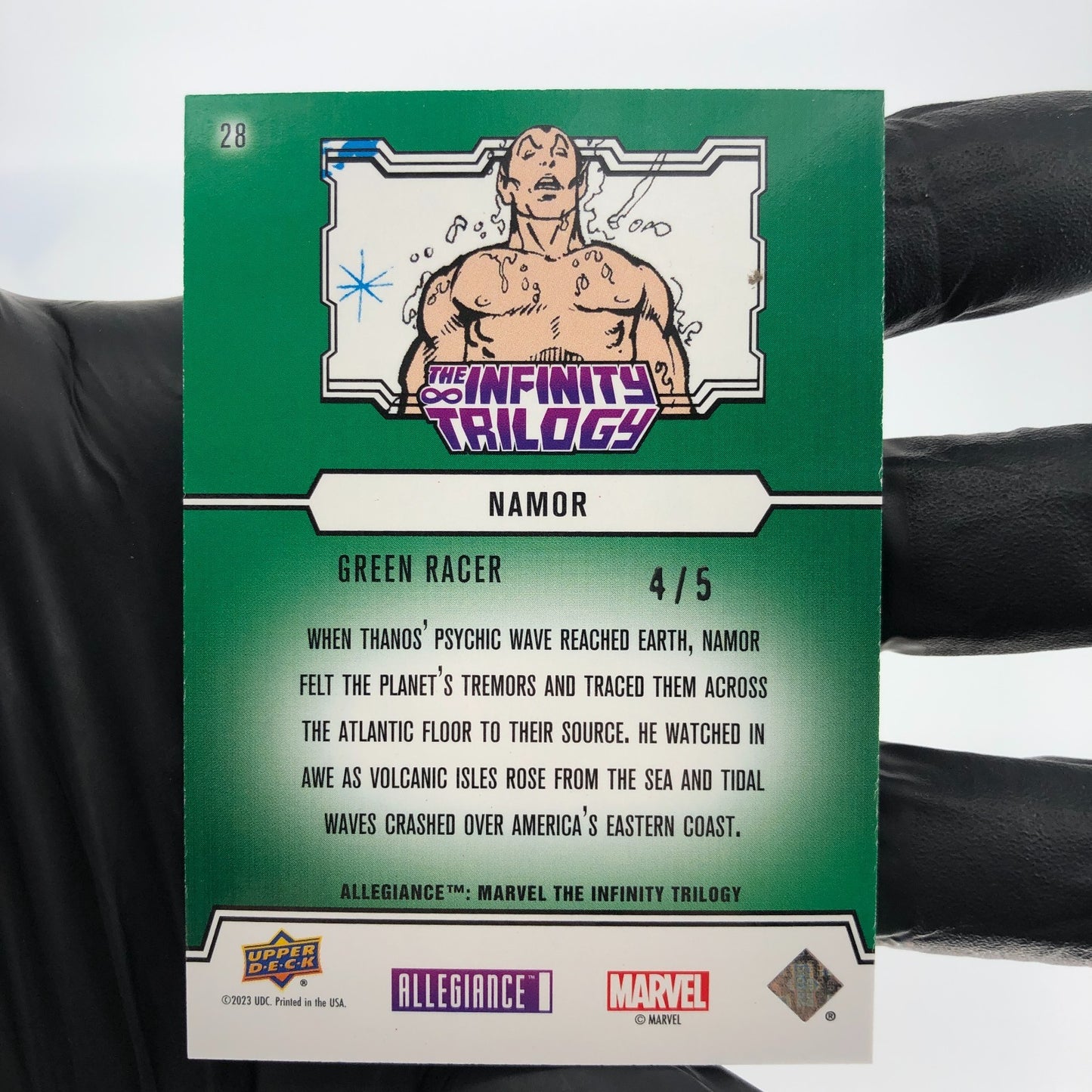 Marvel Card Namor 28 Green Racer /5 Infinity Allegiance Upper Deck [NM]