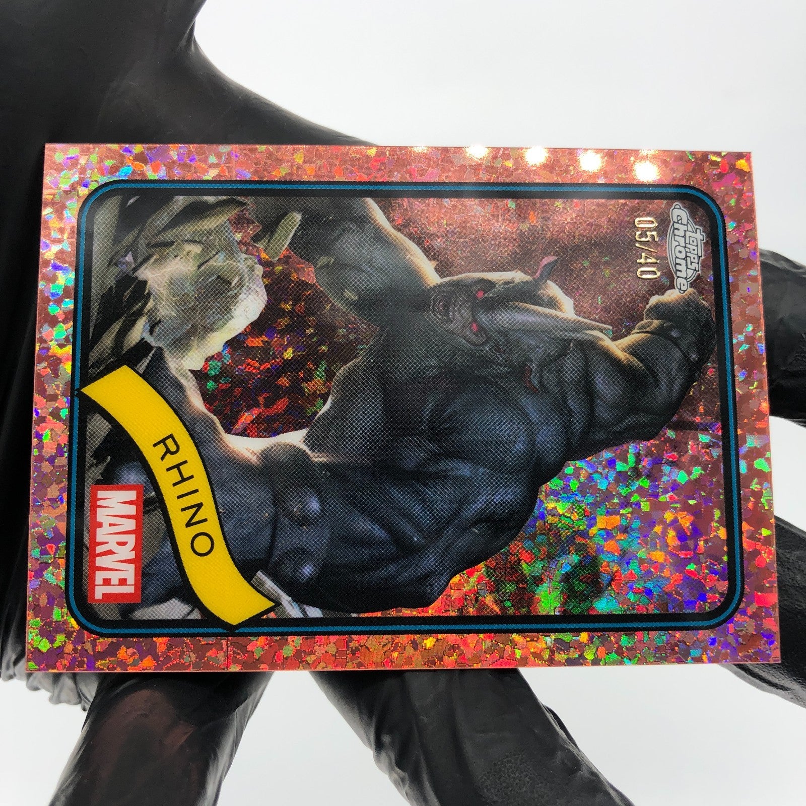 Marvel Card Rhino 39 Rose Gold /40 Mini Diamond Topps Chrome 2025 [NM]