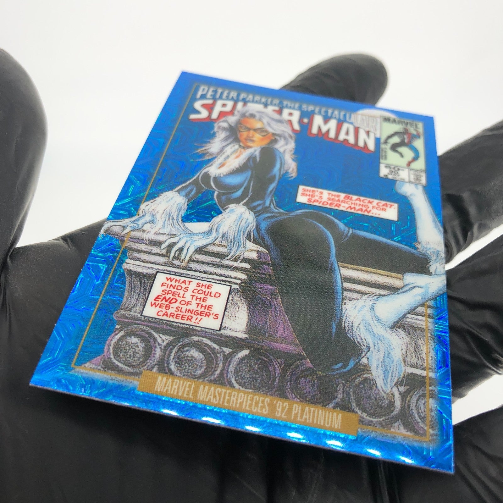 Marvel Card Black Cat Blue Traxx 5-V Variant  Fleer Upper Deck Masterpieces [NM]