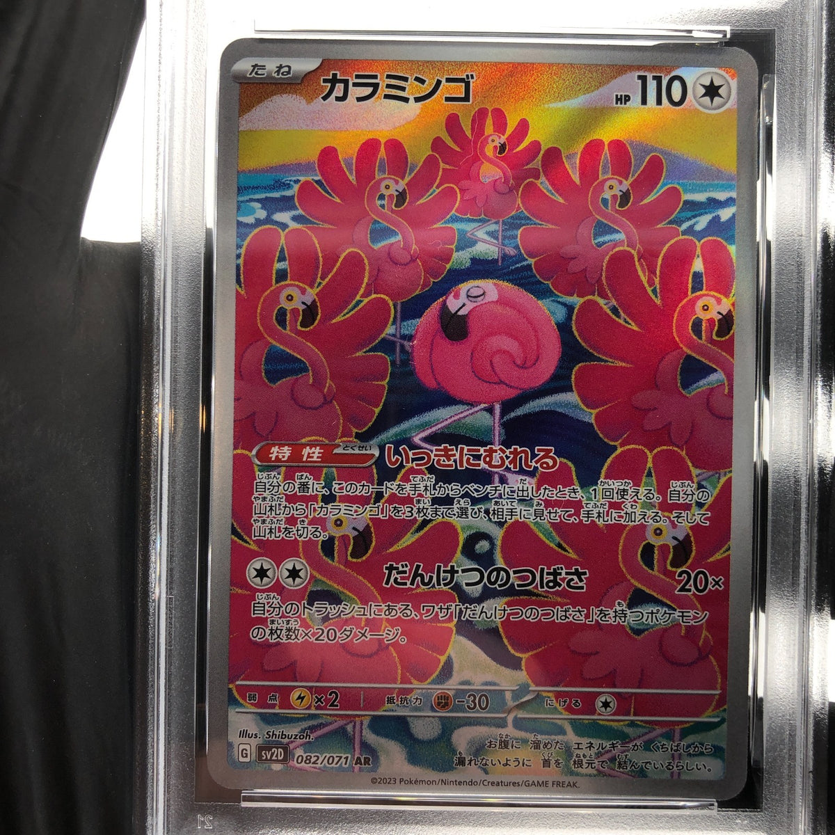 PSA 8 Pokemon Card Flamigo 082/071 AR SV2D Japanese Karte [8] 2