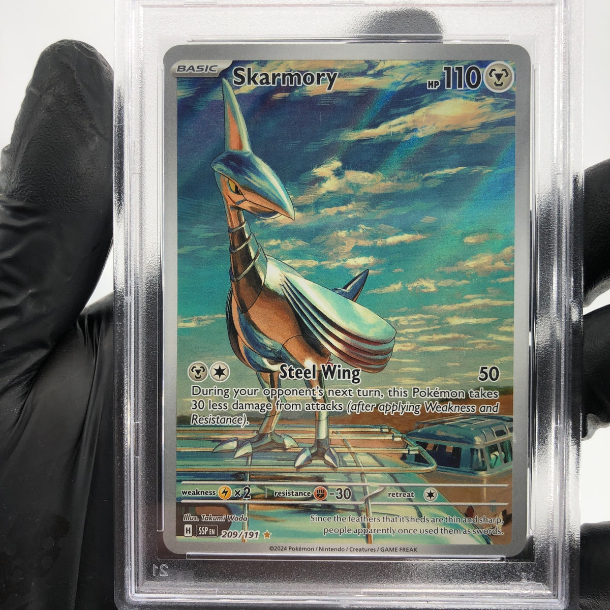 PSA 9 Pokemon Card Skarmory 209/191 SSP Surging Sparks 2024 English Karte [9]