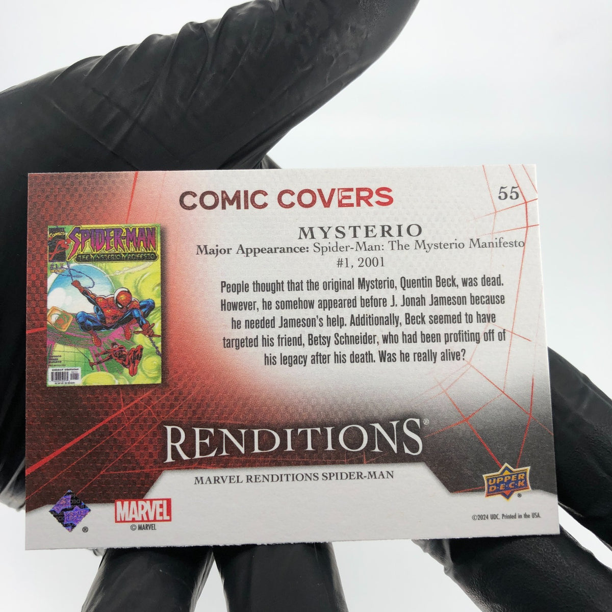 Marvel Card Black Cat Mysterio 55 Comic Covers Fleer Upper Deck Renditions [NM]