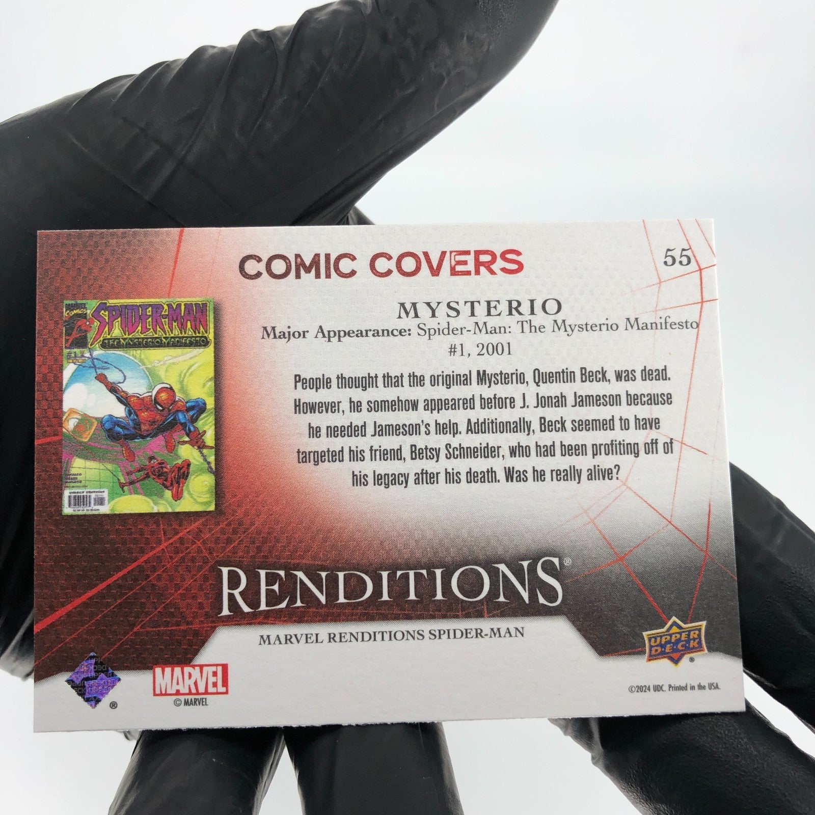 Marvel Card Black Cat Mysterio 55 Comic Covers Fleer Upper Deck Renditions [NM]