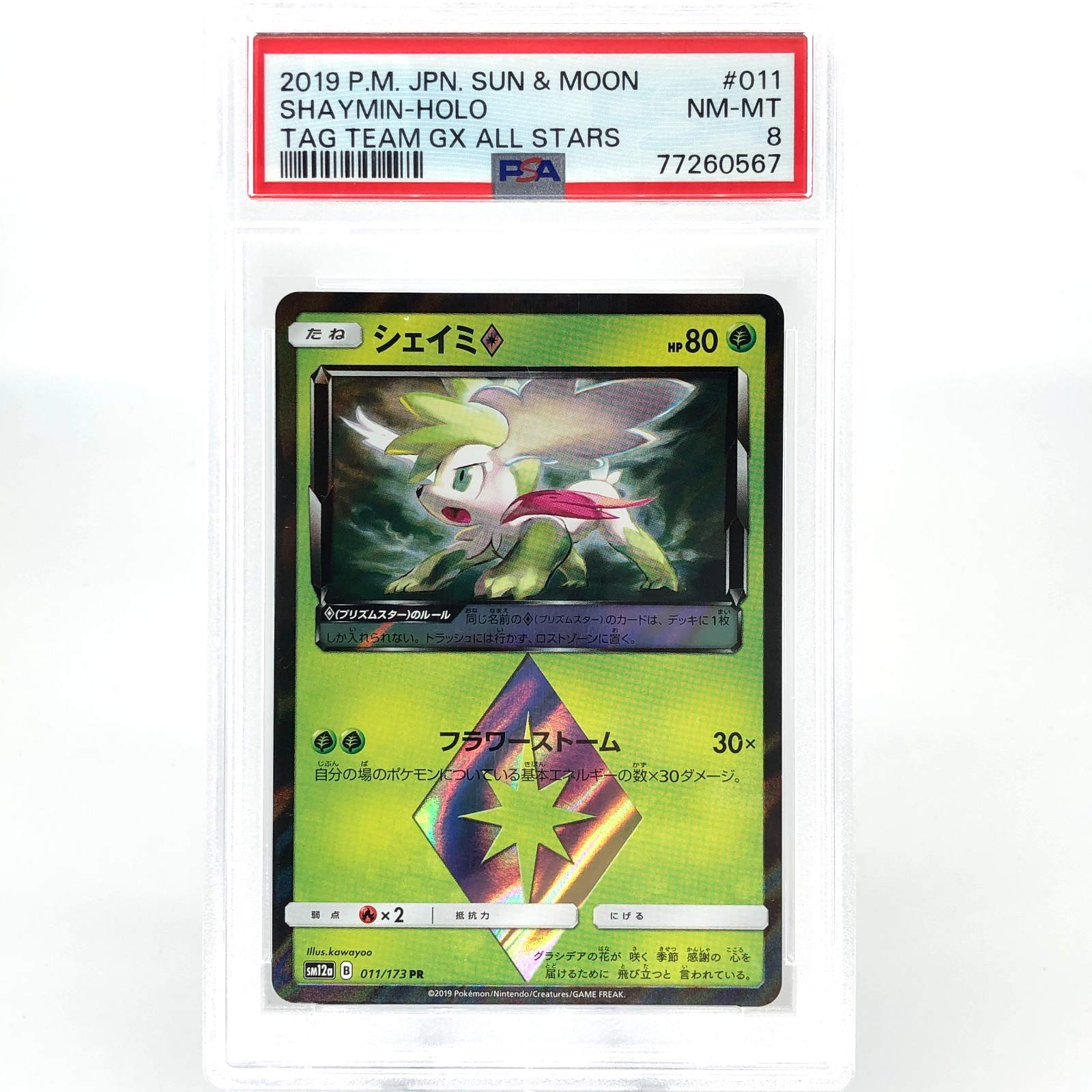 PSA 8 Pokemon Card Shaymin Prisma Holo 011/173 PR Sm12a Japanese Karte [8]