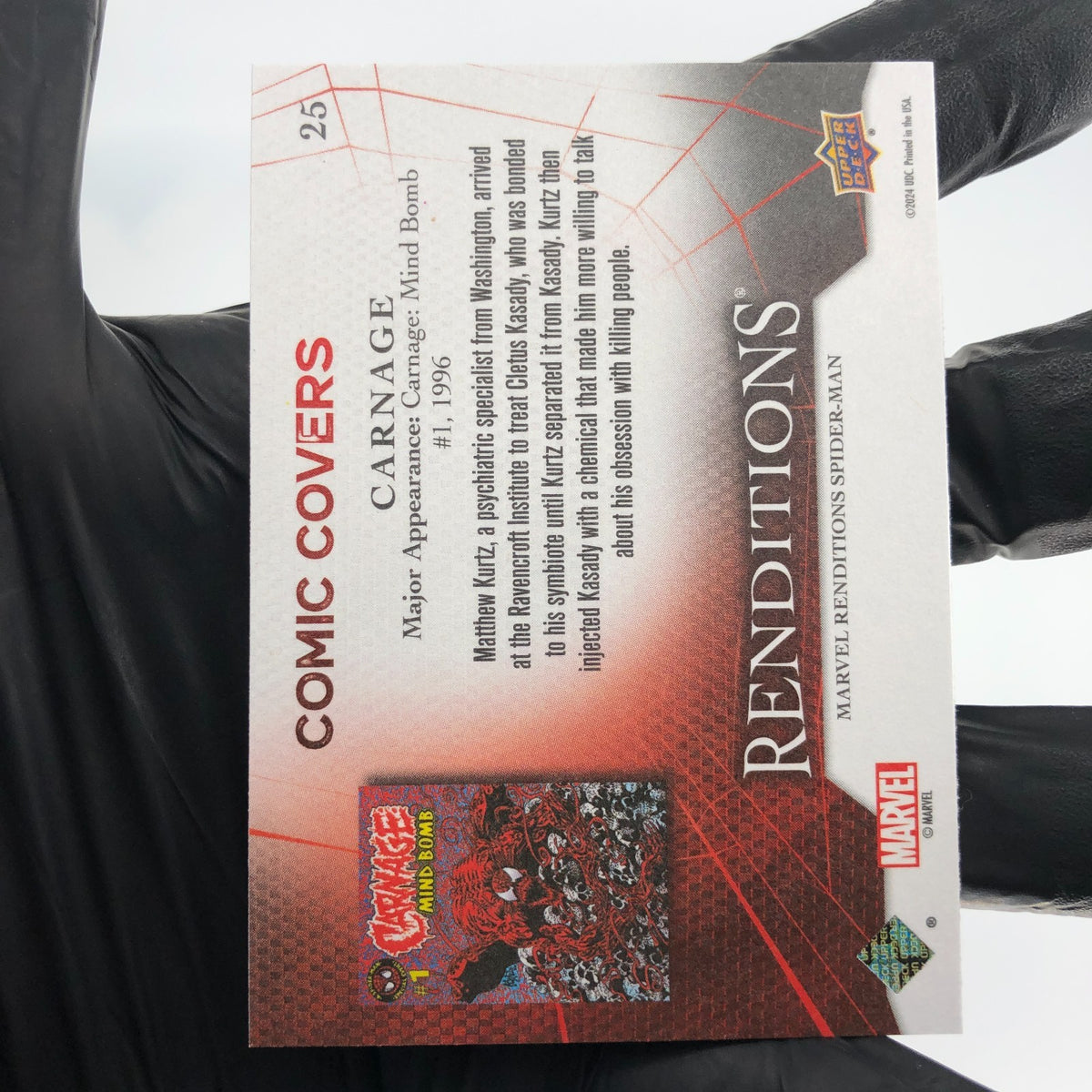 Marvel Card Carnage 25 Comic Covers Fleer Upper Deck Renditions [NM]