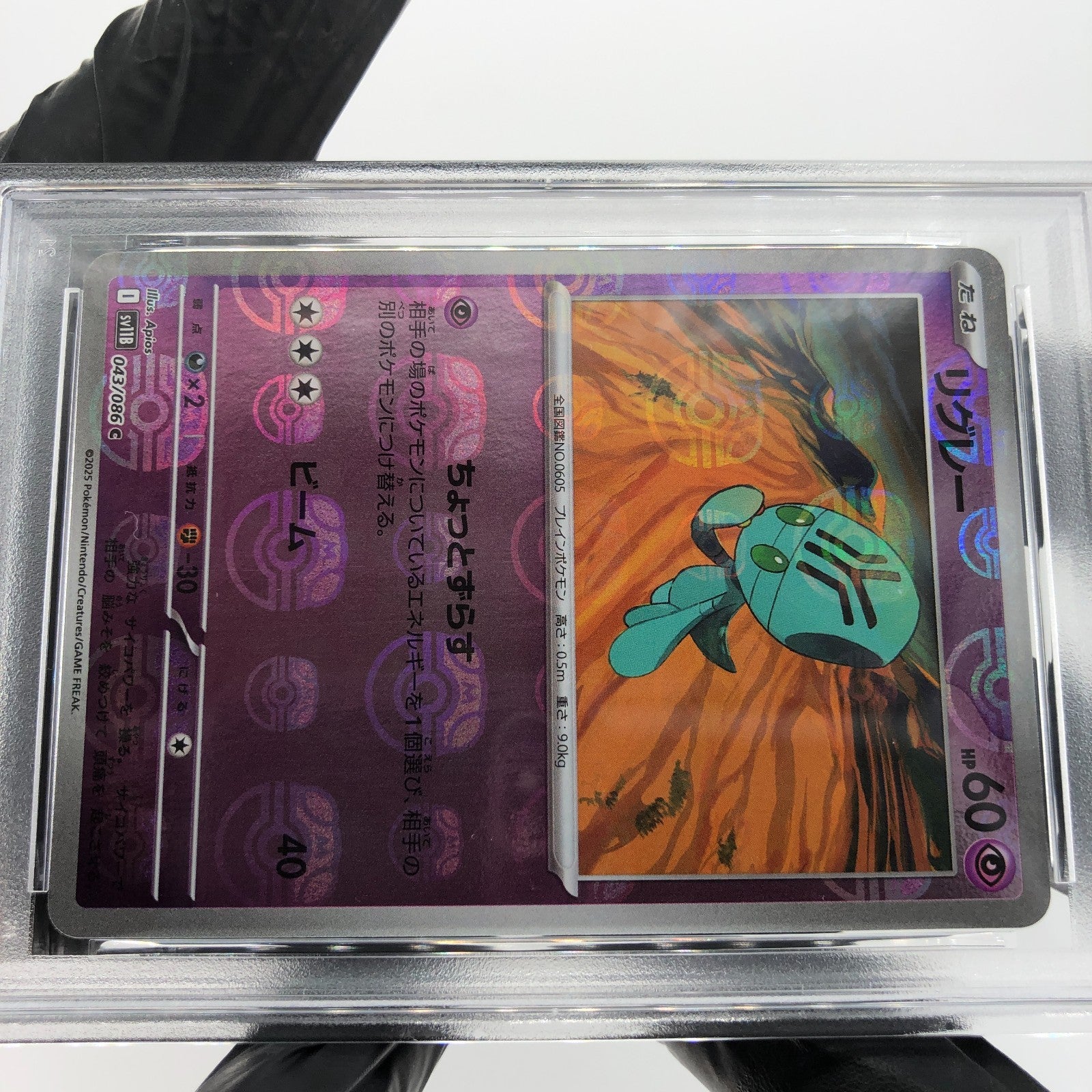 PSA 8 Pokemon Card Elgyem 043/086 C Masterball SV11B Japanese Karte [8]