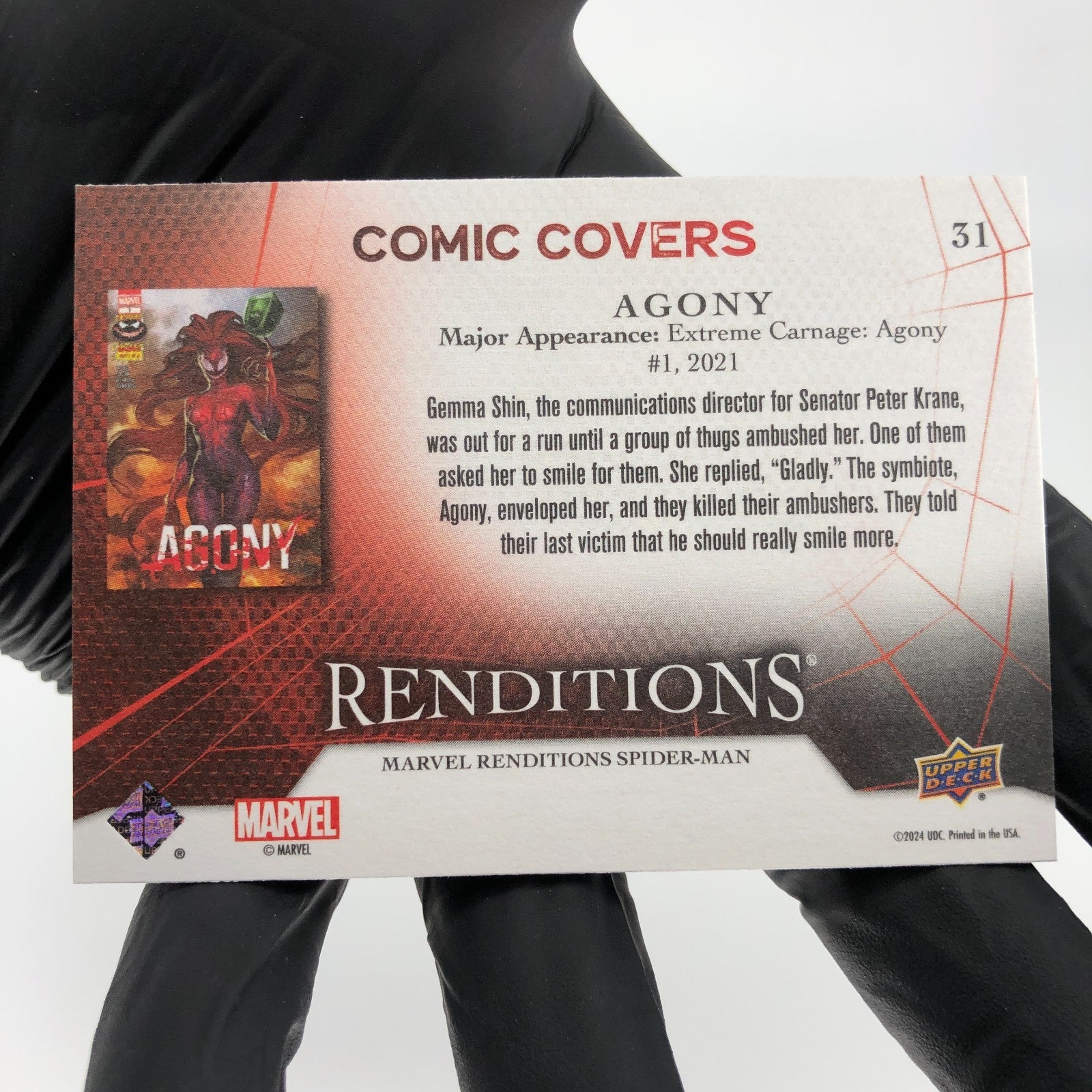 Marvel Card Agony 31 Comic Covers Fleer Upper Deck Renditions [NM]