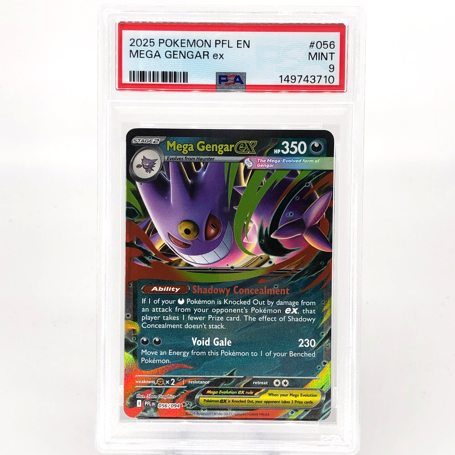 PSA 9 Pokemon Card Gengar Ex 056/094 PFL  English Karte [9]