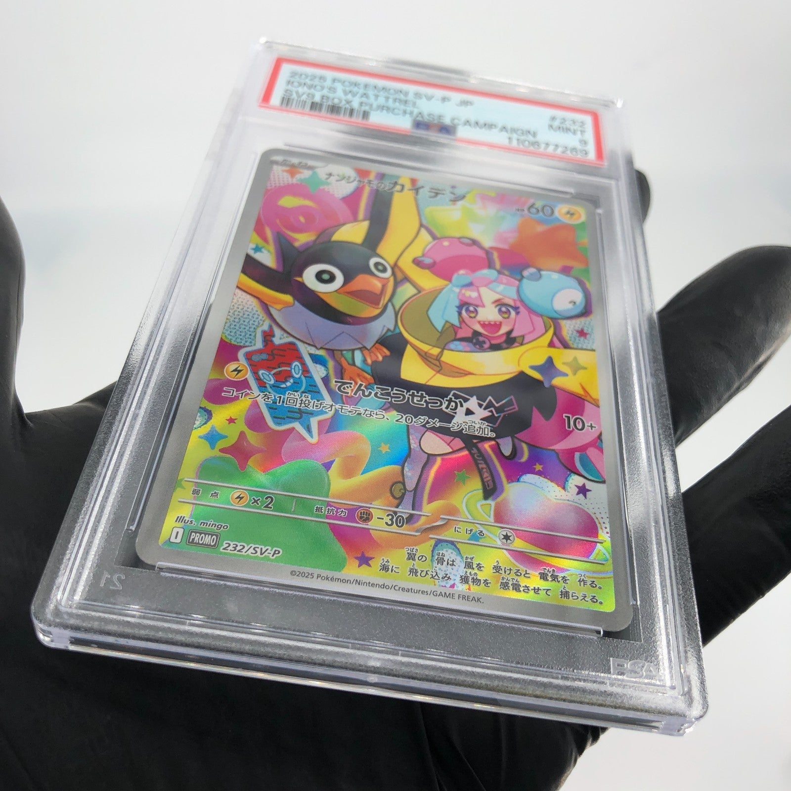 PSA 9 Pokemon Card Ionos Wattrel 232/SV-P  Promo Japanese Karte [9]