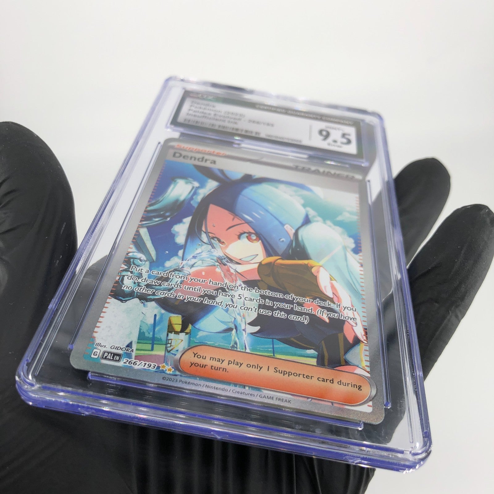 CGC 9.5 Pokemon Card Dendra 266/193 Paldea Evolved Error English Karte [9.5]