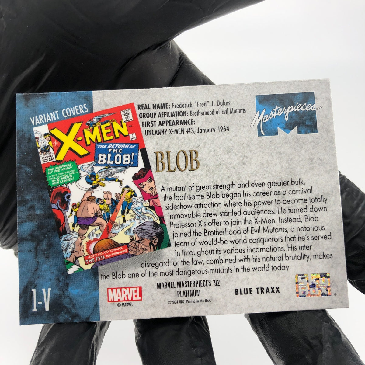 Marvel Card Blob Traxx 1-V Variant  Fleer Upper Deck Masterpieces [NM]