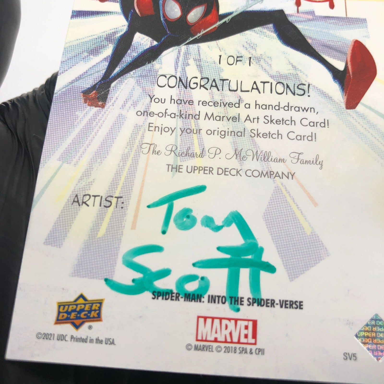 Marvel Card She-Hulk Sketch 1/1 Tony Scott 2021 Fleer Upper Deck [NM]