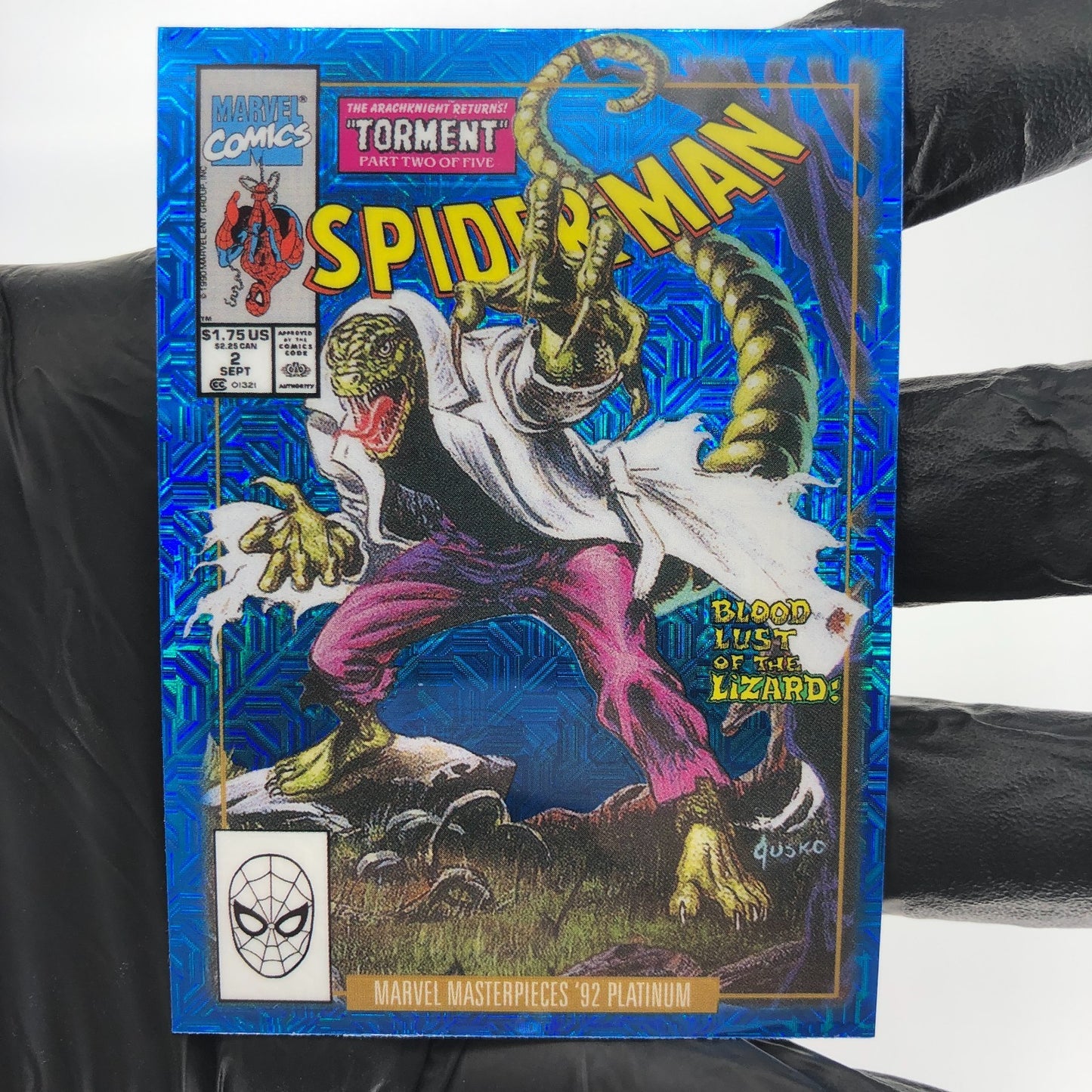 Marvel Card Lizard Blue Traxx 41-V Variant  Fleer Upper Deck Masterpieces [NM]