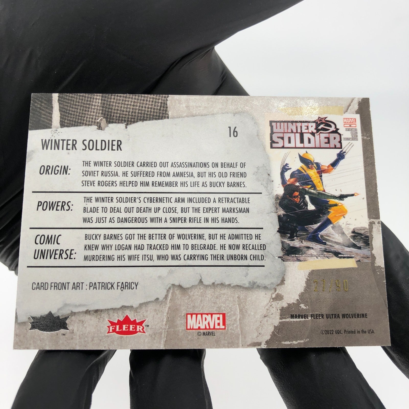 Marvel Card Winter Soldier 16 Gold /90 Fleer Upper Deck Ultra Wolverine [NM]